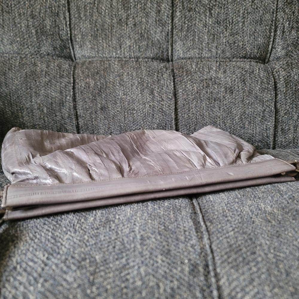 Vintage 80s Eel Skin Leather Shoulder Bag - Picture 9 of 14